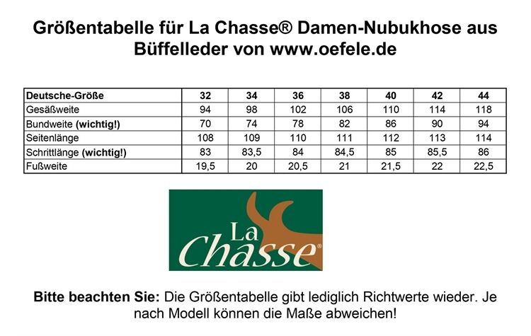 La Chasse® Damen-Nubukhose aus Büffelleder