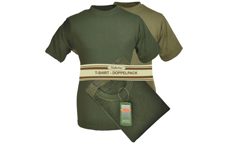 Hubertus T-Shirts im Doppelpack oliv schilf Jagdshirts 10727611/308