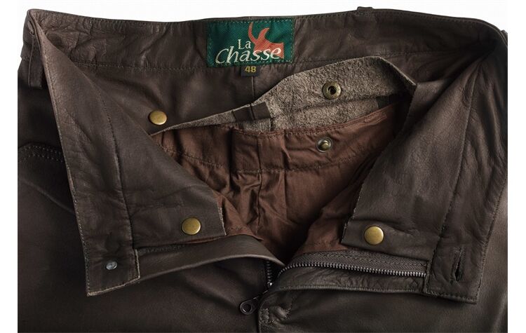 La Chasse® Robuste Büffellederhose mit Beintasche