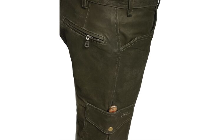 La Chasse® Robuste Büffellederhose mit Beintasche