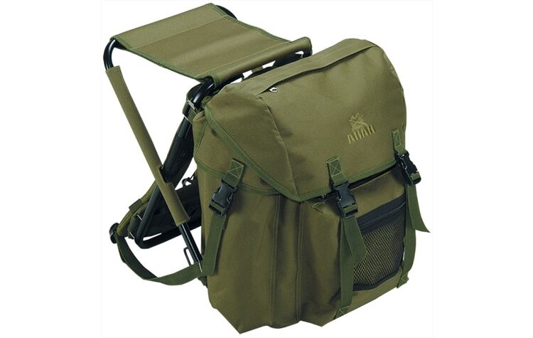 AKAH Sitzrucksack Jagdrucksack 34L – Wasserfest, gepolstert, mit abnehmbarem Sitz & Tragegestell – 600D Nylon, ideal für Treibjagd & Ansitz 61555100