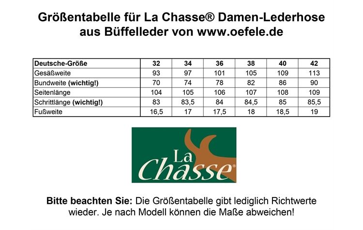 La Chasse® Damen-Büffellederhose mit Beintasche