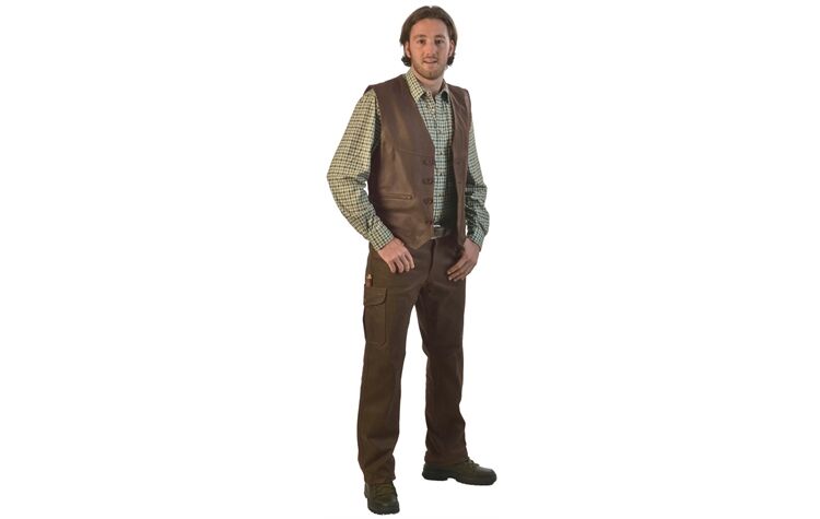 La Chasse® Robuste Büffellederhose mit Beintasche
