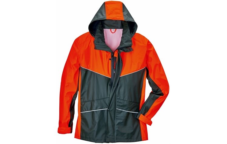 Elutex Signal-Regenjacke oliv/orange Regenparka wasserdicht 3.000 mm Wassersäule 8127