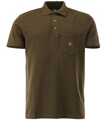 OS Trachten® Polo-Shirt mit Motiv "springender Hirsch" oliv grün Jagdshirt 128000-2711/55 oder 428006-2711/55