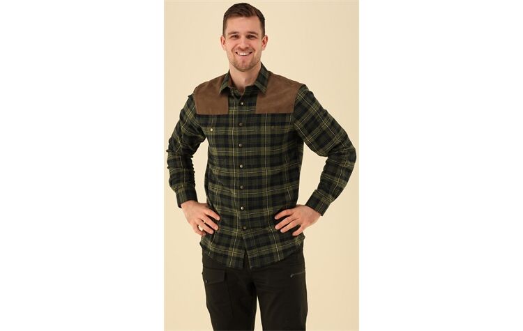 Tom Collins® Flanellhemd mit Schulterbesatz Jagdhemd oliv/grün von Oefele Jagd 410000-4264/56