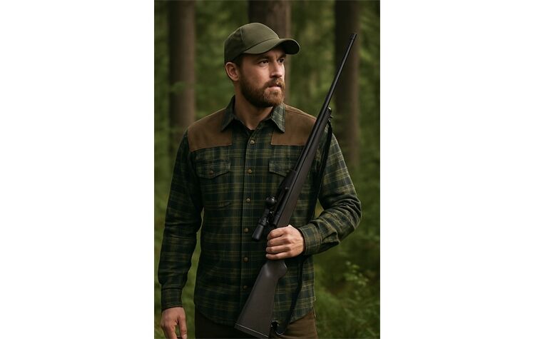 Tom Collins® Flanellhemd mit Schulterbesatz Jagdhemd oliv/grün von Oefele Jagd 410000-4264/56