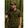 OS Trachten® Polo-Shirt mit Motiv "springender Hirsch" oliv grün Jagdshirt 128000-2711/55 oder 428006-2711/55