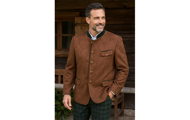 os trachten orbis textil Trachtenjanker braun mittelbraun vorderseite 122000-2697/66