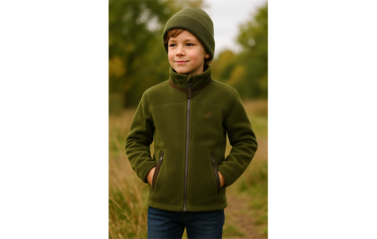 Percussion Kinder-Fleecejacke "Cor" Jagdjacke Kinder Children Kinderjagdjacke oliv grün Fleecejacke 2932