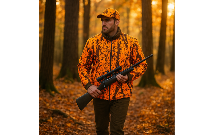 Hubertus Wende-Fleecejacke oliv 10676642/315 Warnjacke Drückjagd Treibjagd Herren Signalorange