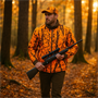 Hubertus Wende-Fleecejacke oliv 10676642/315 Warnjacke Drückjagd Treibjagd Herren Signalorange