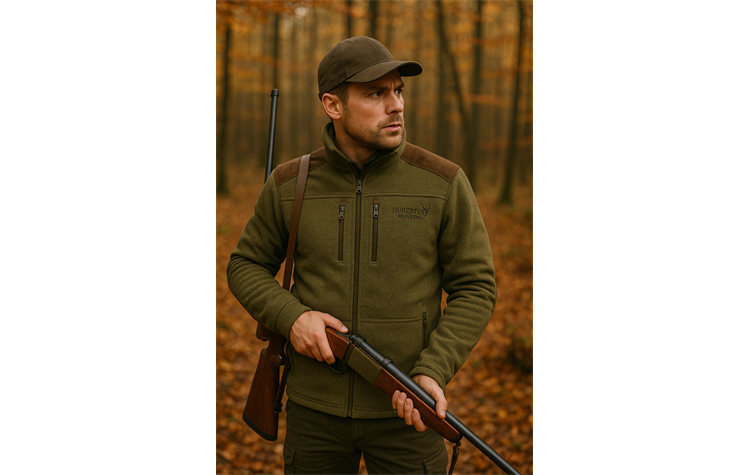 Hubertus® Jagd-Fleecejacke "Lahti" oliv/braun Jagdjacke flauschig warm Outdoorjacke für Jagd, Angeln, Freizeit, Natur & Outdoor von Oefele Jagdbekleidung geräuschlos Freizeitjacke 10823670/328
