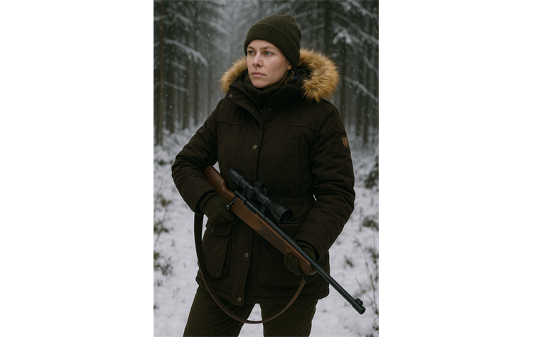 Hubertus Damen-Ansitzjacke mit Fellkragen Jagdjacke mit Membrane wasserdicht 10678696/328