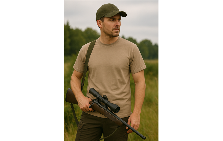 Hubertus® T-Shirts im 3er-Pack schilf/oliv/beige Jagdshirts einfarbig robust NEU 10727710/399