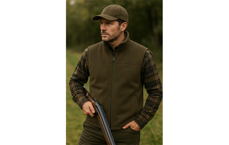 Hubertus Fleeceweste Jagdweste aus Fleece Herrenweste oliv/grün geräuschlos 10824680/315