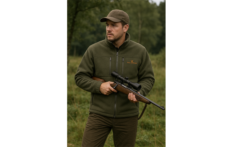 Hubertus® Wende-Fleecejacke "Helsinki" olivgrün/signalorange Jagdjacke Drückjagd NEU Herren 10523408/336