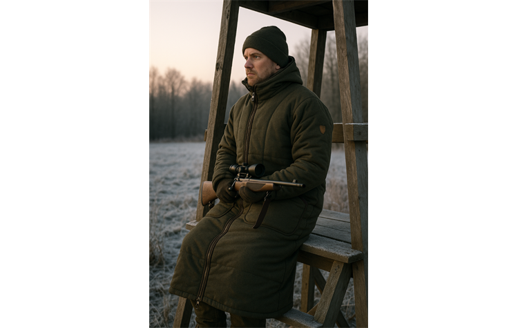 Hubertus® Ansitzkombination Loden-Ansitzjacke mit Fußteil Jagdjacke Winterjacke Herren Thermojacke oliv/Grün 10876707/361 Lodenjacke