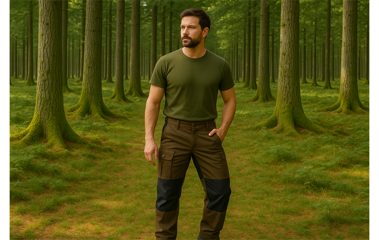 La Chasse® leichte Stretch-Funktionshose "Kiruna" Jagdhose Herren braun/schwarz Jägerhose Stretchhose wasserabweisend Dehnbund