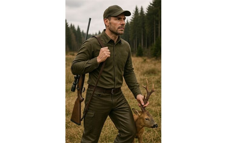 La Chasse® Robuste Büffellederhose mit Beintasche