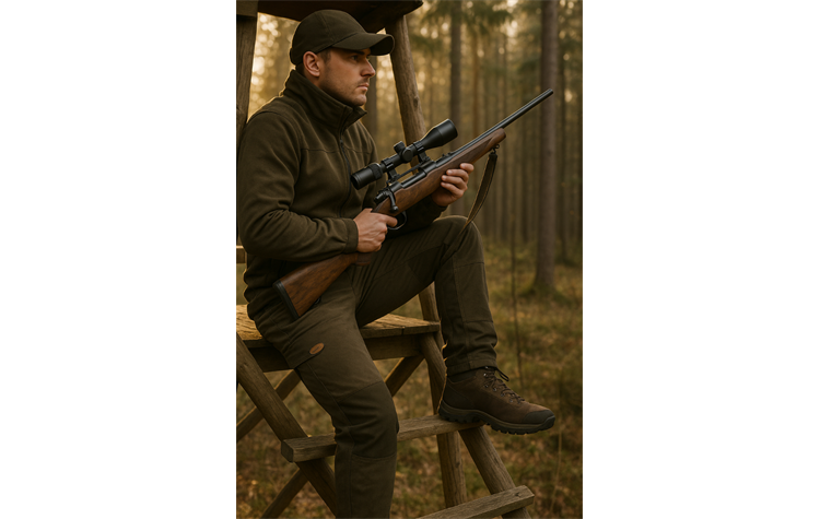 Hubertus Jagd-Funktionshose mit Stretch-Einsatz, Nierenschutz Jagdhose mit Primaloft 10551930/315