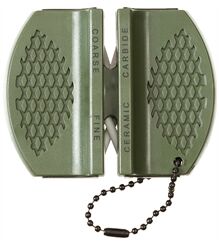 La Chasse® Messerschärfer – Kompakt & Handlich – 2-Stufen-Schleifsystem mit V-förmigen Carbid- & Keramik-Abziehern – Rutschfeste Grifffläche – Für Küchenmesser, Outdoor & Camping