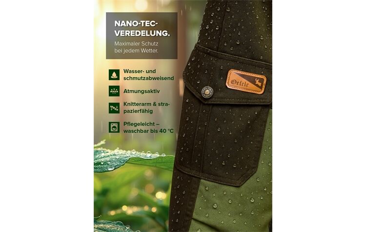 La Chasse® Hundeführer-Durchgehhose "Survival" Jagdhose Herren oliv/grün mit Kevlar-Besatz Jägerjeans