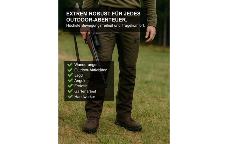 La Chasse® Stretch-Funktionshose "Denver" Jagdhose Herren oliv/braun Jägerhose Stretchhose für die Jagd Dehnbund