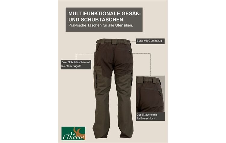 La Chasse® Stretch-Funktionshose "Denver" Jagdhose Herren oliv/braun Jägerhose Stretchhose für die Jagd Dehnbund