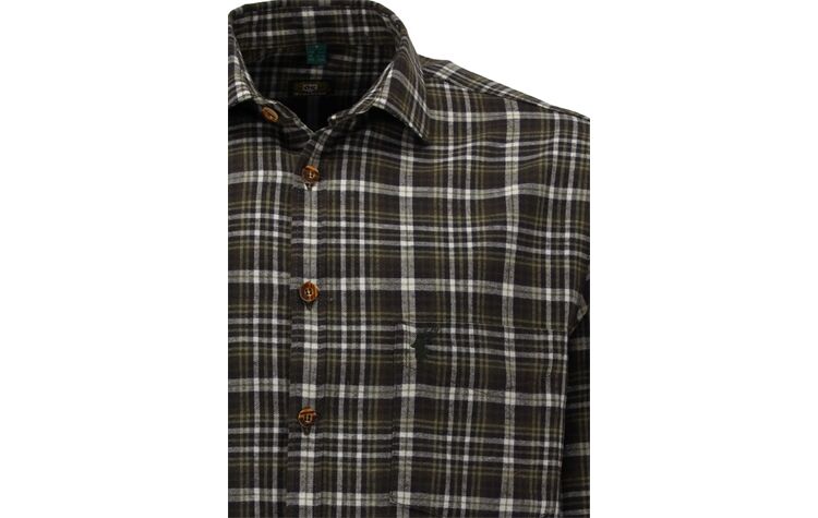 OS Trachten® Flanell-Jägerhemd Jagdhemd kariert langarm Herren 420001-4064/55 Regluar Fit Forsthemd Outdoorhemd