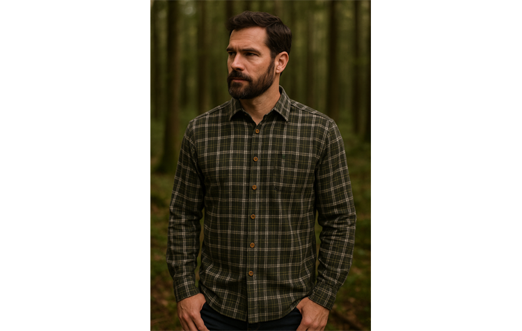 OS Trachten® Flanell-Jägerhemd Jagdhemd kariert langarm Herren 420001-4064/55 Regluar Fit Forsthemd Outdoorhemd
