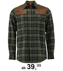 Tom Collins® Flanellhemd mit Schulterbesatz Jagdhemd oliv/grün von Oefele Jagd 410000-4264/56