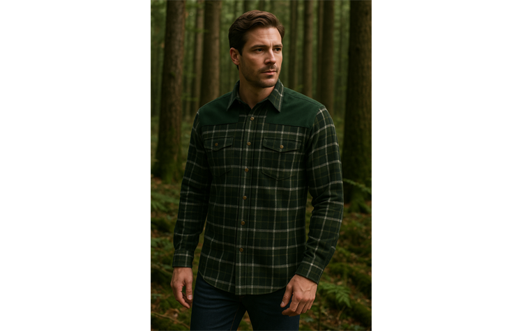 Tom Collins® Flanellhemd mit Besatz Jagdhemd Herren 410000-4220/55 Jägerhemd Forsthemd