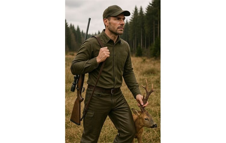 La Chasse® Robuste Büffellederhose mit Beintasche