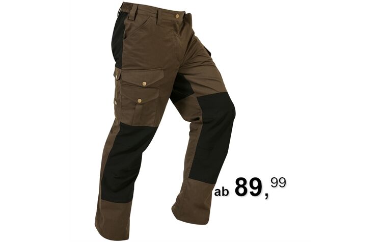 La Chasse® leichte Stretch-Funktionshose "Kiruna" Jagdhose Herren braun/schwarz Jägerhose Stretchhose wasserabweisend Dehnbund
