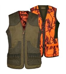 Percussion® Wende-Schießweste "Savanne" oliv 1269 ghostcamo blaze Jagdweste Herren oliv/signalorange