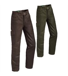 La Chasse Damen-Büffellederhose mit Beintasche Oefele Jagdlederhose braun oder oliv/grün