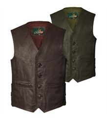 La Chasse Büffellederweste Oefele braun oder oliv/grün Lederweste Jagdweste Rindslederweste Jagdlederweste