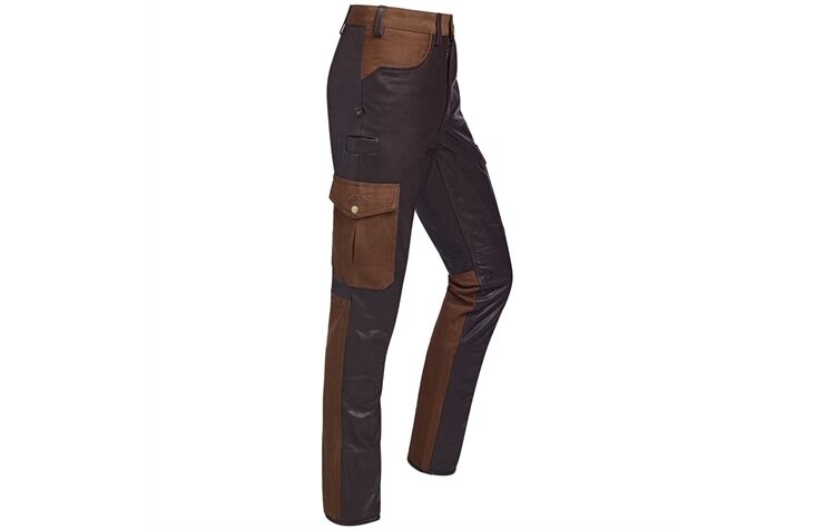 La Chasse® Büffellederhose Cargo-Lederhose "Colmar" braun Echtleder Jagdlederhose Herren