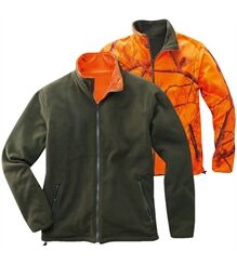 Elutex by Scheibler Wende-Fleecejacke Jagdjacke Winterjacke orange oliv Oefele 8190