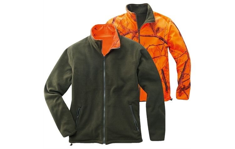 Elutex by Scheibler Wende-Fleecejacke Jagdjacke Winterjacke orange oliv Oefele 8190