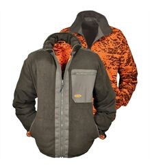 Hubertus Wende-Fleecejacke oliv 10676642/315 Warnjacke Drückjagd Treibjagd Herren Signalorange