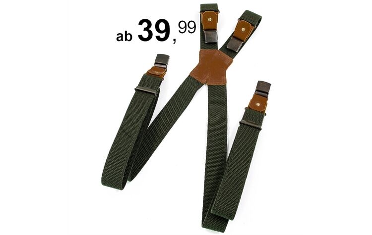 La Chasse Spezialhosenträger mit extra starken Clips und extra starkem Gummi 5602 Simple 105 oliv