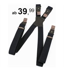 La Chasse® Spezialhosenträger mit extra starken Clips und extra starkem Gummi Jagdhosenträger schwarz extratarke Hosenträger Herren 5602 Simple 109 schwarz