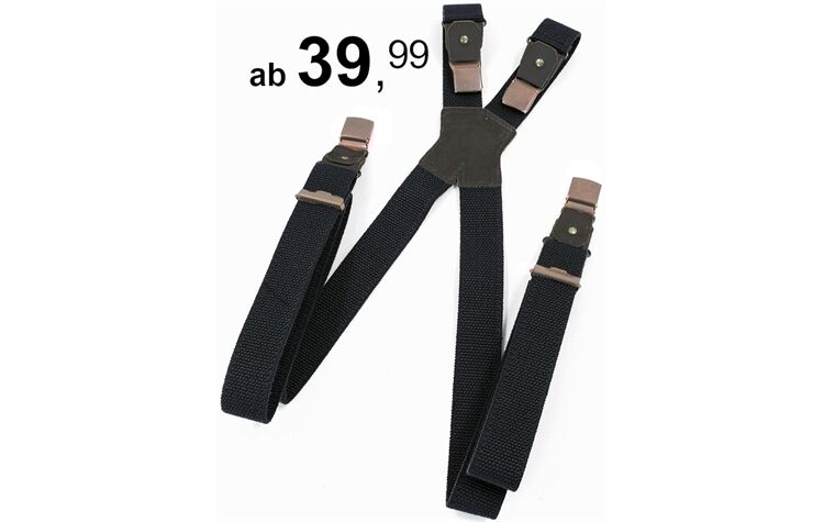 La Chasse® Spezialhosenträger mit extra starken Clips und extra starkem Gummi Jagdhosenträger schwarz extratarke Hosenträger Herren 5602 Simple 109 schwarz