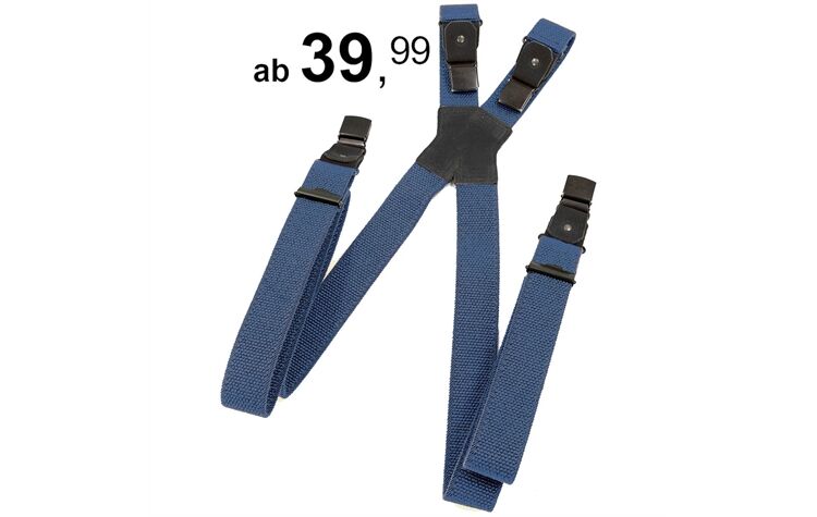 La Chasse® Hosenträger extra stark Spezialhosenträger blau/marine mit extra starken Clips und extra starkem Gummi 5602 Simple 138