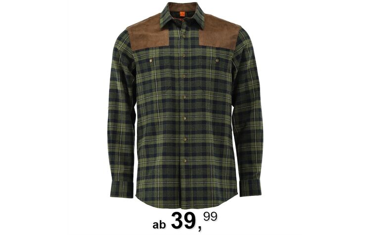 Tom Collins® Flanellhemd mit Schulterbesatz Jagdhemd oliv/grün von Oefele Jagd 410000-4264/56