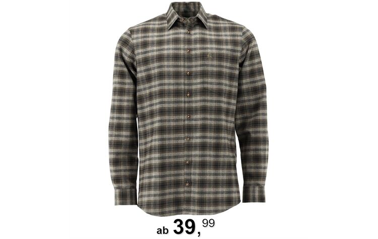 OS Trachten® Herrenhemd aus Flanell Holzfällerhemd Herren Jagdhemd Karohemd 420000-3940/55 Jägerhemd