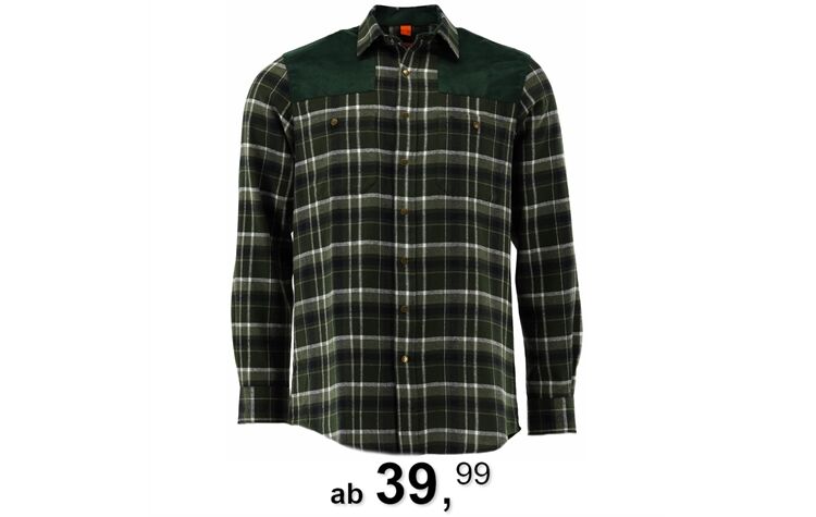 Tom Collins® Flanellhemd mit Besatz Jagdhemd Herren 410000-4220/55 Jägerhemd Forsthemd