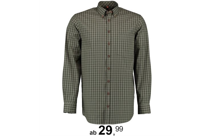 Tom Collins® robustes Jagd- & Forsthemd Jagdhemd Jägerhemd Trachtenhemd Karohemd langarm Herren 410000-4167/56